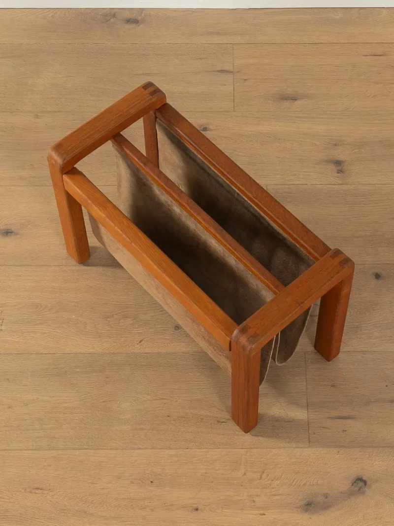 Pamono Leather Magazine Holder, 1960s> Magazine Racks