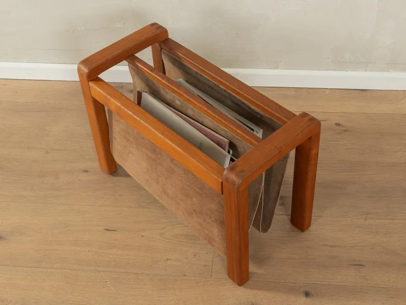 Pamono Leather Magazine Holder, 1960s> Magazine Racks