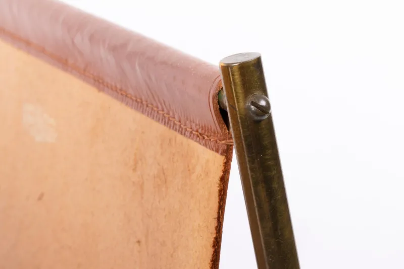 Pamono Leather Magazine Rack from Carl Auböck, Austria, 1960s> Magazine Racks