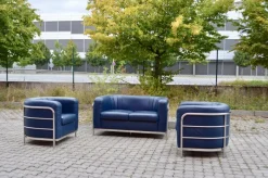 Pamono Leather Onda Sofa & 2 Armchairs by De Pas, D'Urbino & Lomazzi for Zanotta, Set of 3><noscript><img width=
