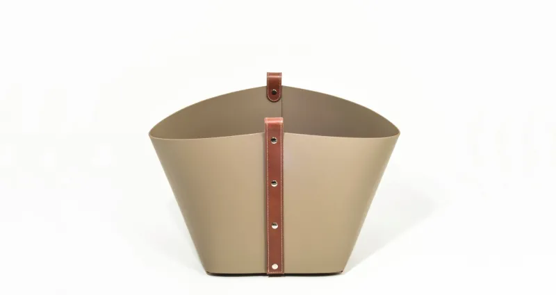 New Pamono Leather Ovo Basket from Pinetti