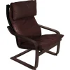 Pamono Leather Poäng Chairs & Footrest by Noboru Nakamura for IKEA, 1990s, Set of 3> Couches & Sofas