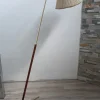 Outlet Pamono Leather Sheathed Floor Lamp attributed to FJB Corsini for Metalarte, 1950s