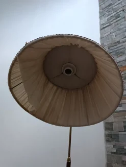 Outlet Pamono Leather Sheathed Floor Lamp attributed to FJB Corsini for Metalarte, 1950s