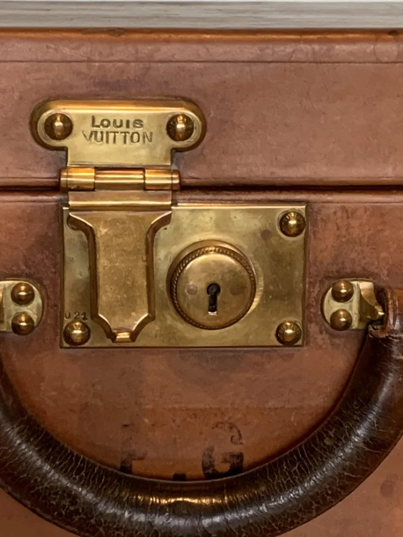 Hot Pamono Leather Suitcase from Louis Vuitton, Paris, France, 1920s