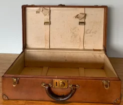 Hot Pamono Leather Suitcase from Louis Vuitton, Paris, France, 1920s