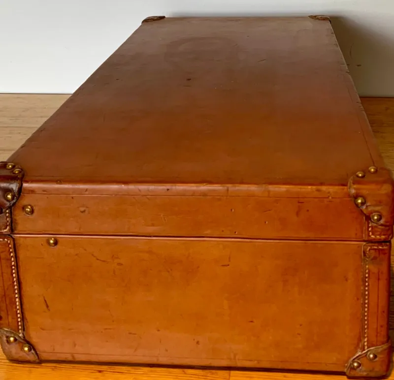 Hot Pamono Leather Suitcase from Louis Vuitton, Paris, France, 1920s