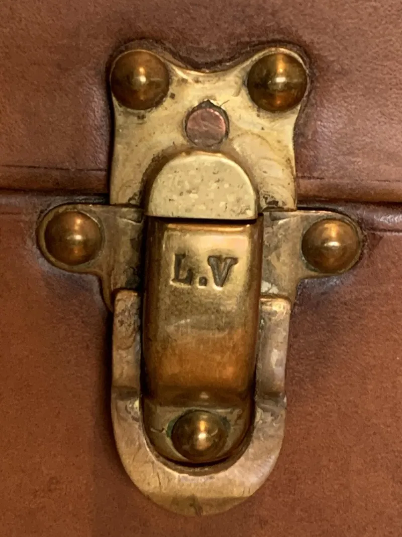 Hot Pamono Leather Suitcase from Louis Vuitton, Paris, France, 1920s