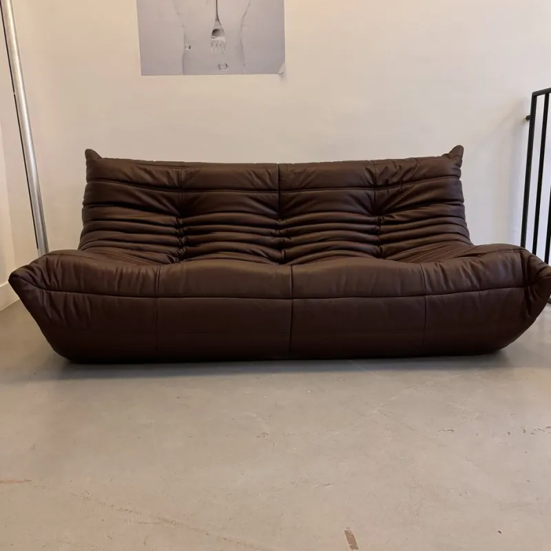 Clearance Pamono Leather Togo Set by Michel Ducaroy for Ligne Roset, 1973, Set of 3
