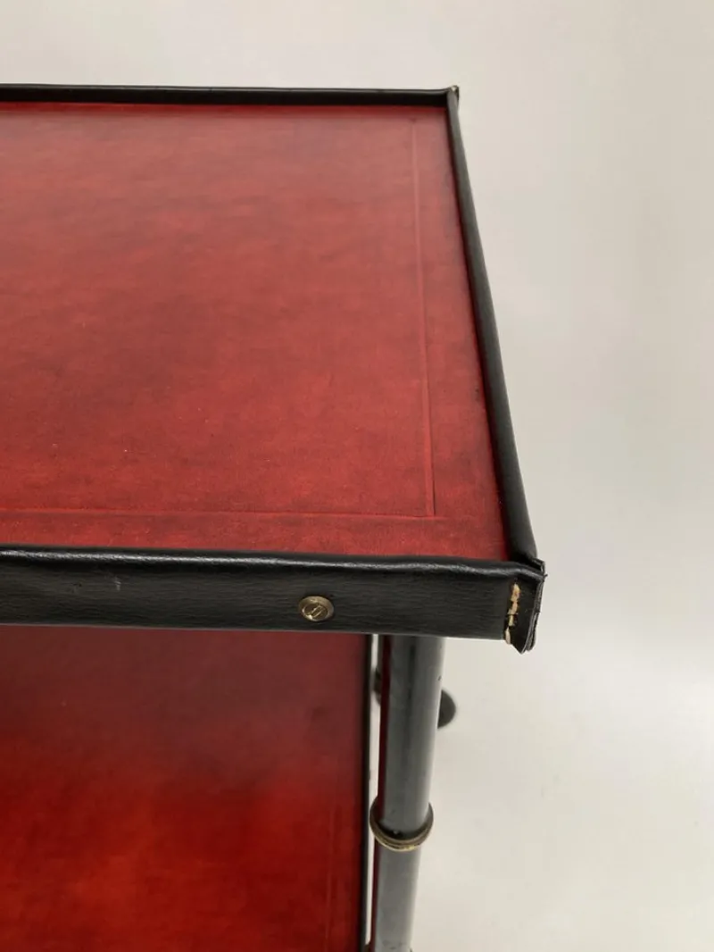 Best Pamono Leather Trolley by Jacques Adnet