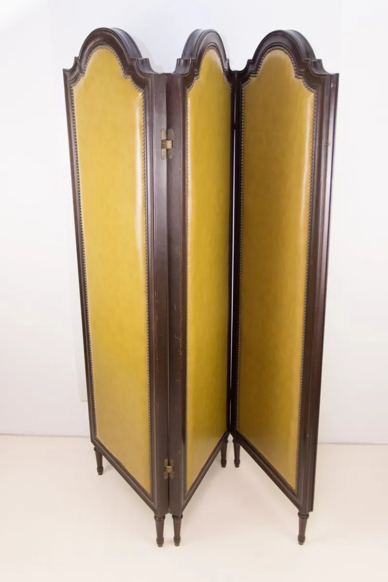 Pamono Leatherette Screen, 1930s> Room Dividers & Screens