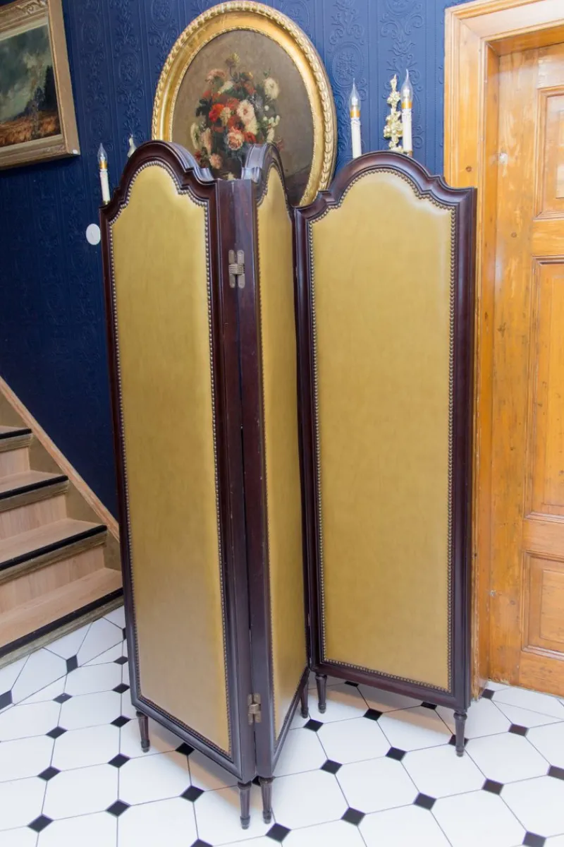 Pamono Leatherette Screen, 1930s> Room Dividers & Screens
