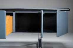 Online Pamono Leather-Wrapped Sideboard with Oak Trim by Warren Platner for Knoll, 1970s