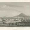 Clearance Pamono Lebreton, Veracruz Port and Volcano Panorama, 1867, Engraving