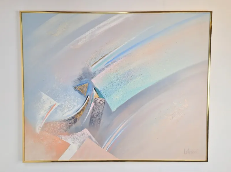 New Pamono Lee Reynolds, Abstract Composition, 1980s, Acrylic on Canvas, Framed