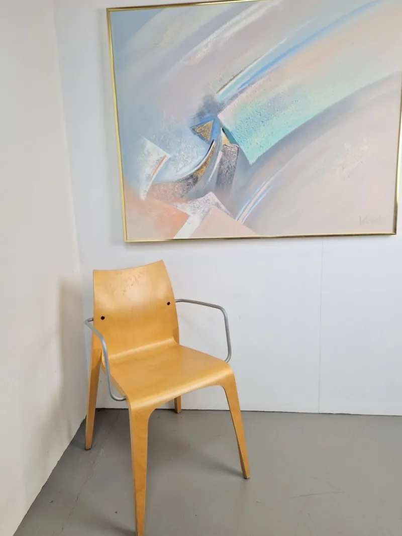 New Pamono Lee Reynolds, Abstract Composition, 1980s, Acrylic on Canvas, Framed