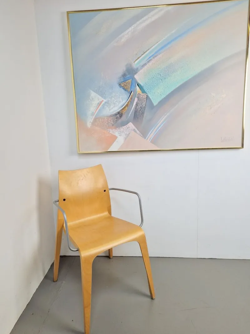 New Pamono Lee Reynolds, Abstract Composition, 1980s, Acrylic on Canvas, Framed