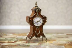 Clearance Pamono Lenzkirch Mantel Clock in Walnut Case, Early 20th Century
