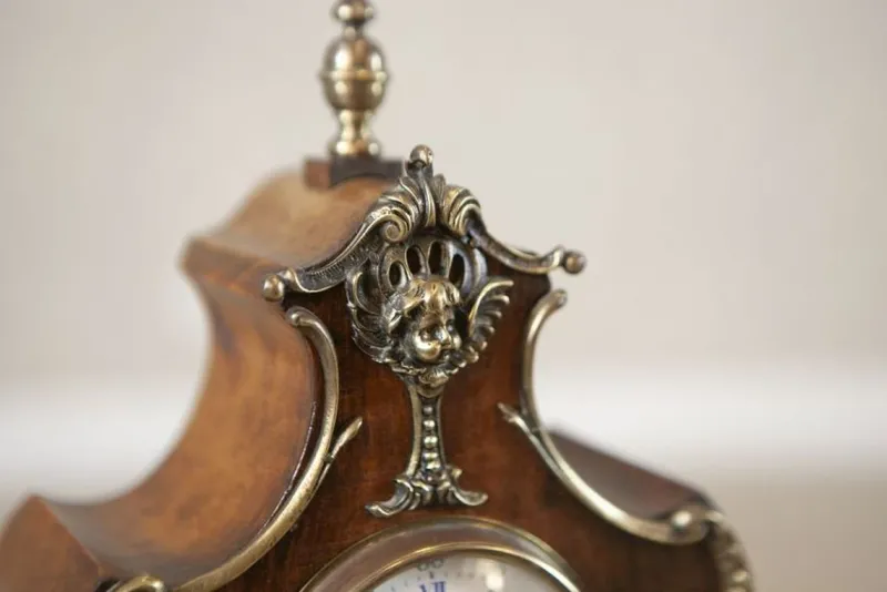 Clearance Pamono Lenzkirch Mantel Clock in Walnut Case, Early 20th Century