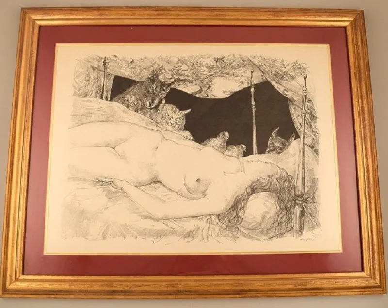 Discount Pamono Leonard Tsuguharu Foujita, Le Rêve, 1940s, Lithograph on Arches Paper