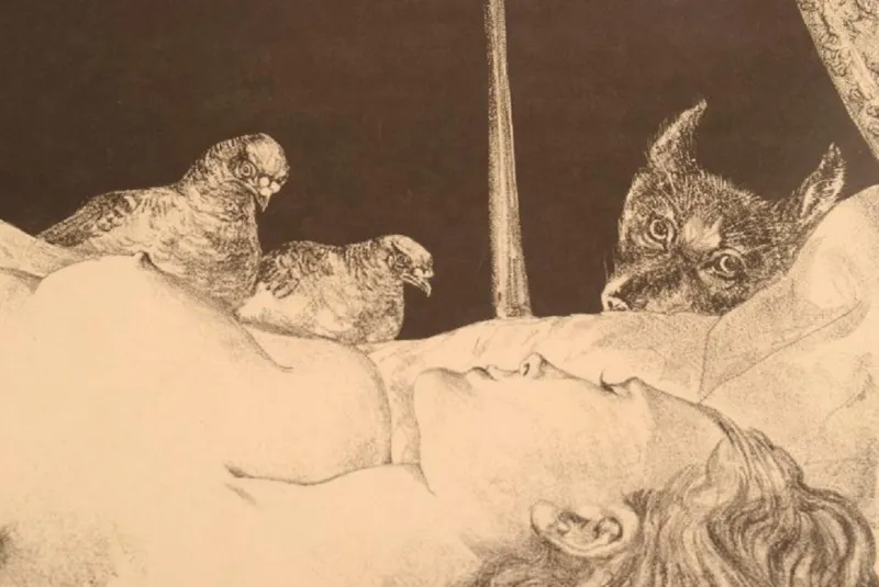 Discount Pamono Leonard Tsuguharu Foujita, Le Rêve, 1940s, Lithograph on Arches Paper