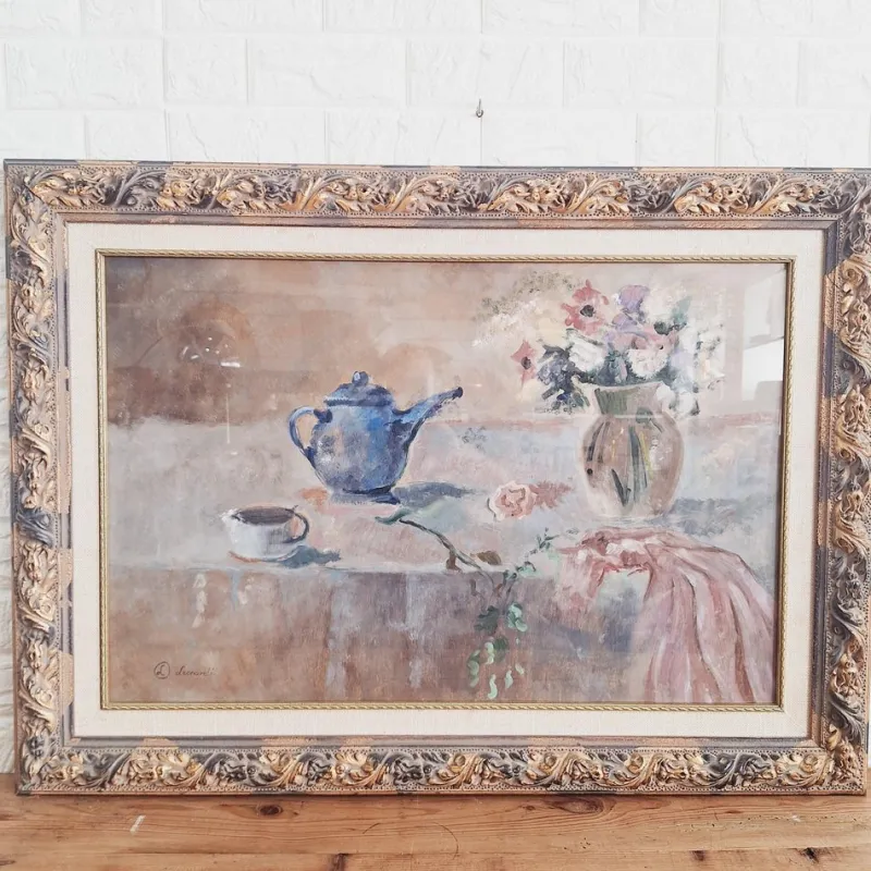 Pamono Leonardi, Post Impressionist Still Life, Oil on Panel, Late 20th Century, Framed> Impressionist