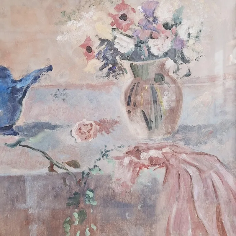 Pamono Leonardi, Post Impressionist Still Life, Oil on Panel, Late 20th Century, Framed> Impressionist