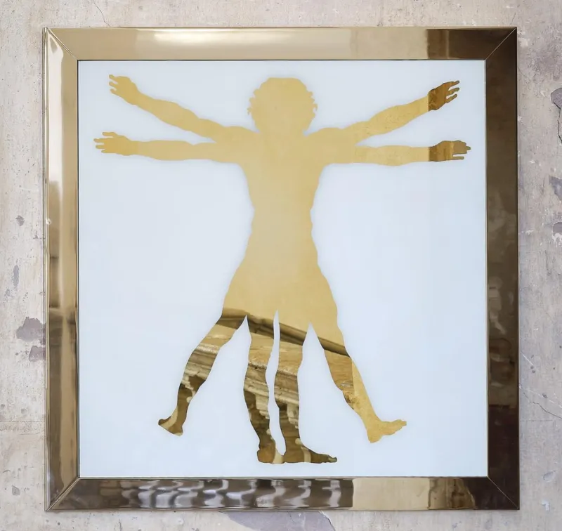 Sale Pamono Leonardo Da Vinci, the Vitruvian Man, Icon Wall Decoration by Davide Medri