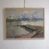 Pamono Leonid Moshenkov, Port, Oil Painting, 1980s, Framed> Minimalist