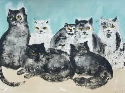 Pamono Leonor Fini, Cats, Lithograph on Rives Paper, 1970s> Prints & Multiples