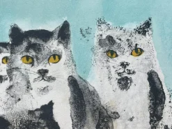 Pamono Leonor Fini, Cats, Lithograph on Rives Paper, 1970s><noscript><img width=