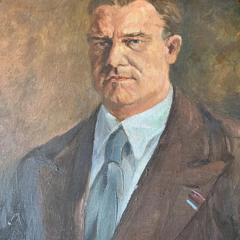 Pamono Leopold Muller, Portrait of Man, 20th-century, Oil on Panel> Art Nouveau