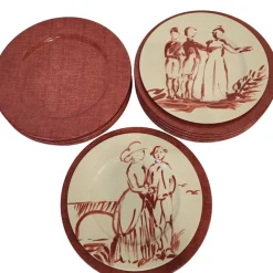Pamono Les Toilés Underplates by Patrick Frey, 1990s, Set of 6> Serving Dishes