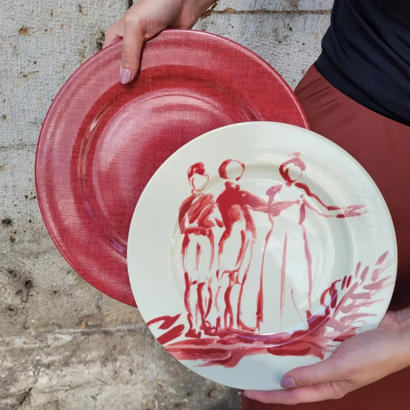 Pamono Les Toilés Underplates by Patrick Frey, 1990s, Set of 6> Serving Dishes
