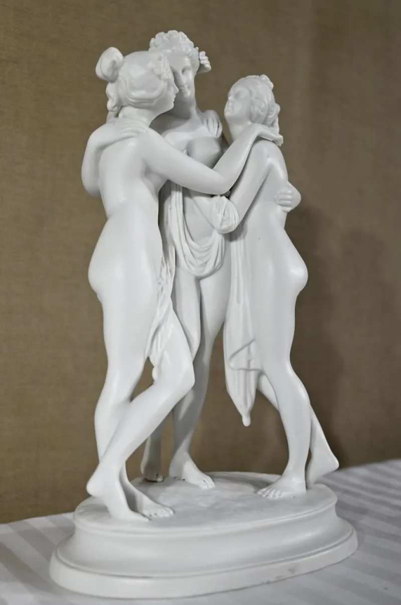 Discount Pamono Les Trois Nymphes Sculptural Group, Early 20th Century, Biscuit Porcelain