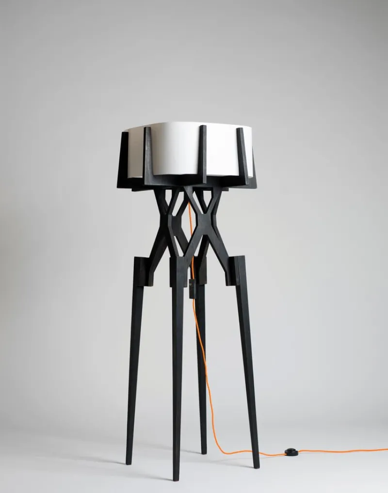 Outlet Pamono Lese Floor Lamp in Charcoal Black by Konstantin Achkov for Lock