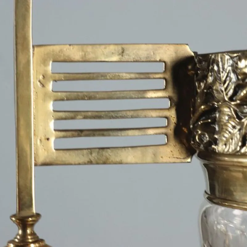 Pamono Liberty Brass and Glass Chandelier
