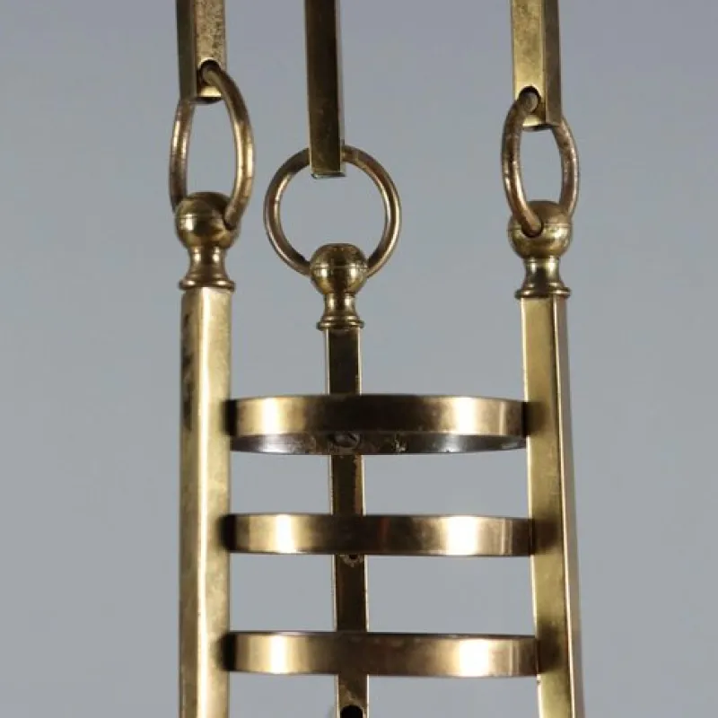 Pamono Liberty Brass and Glass Chandelier