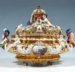 Pamono Lidded Crown Tureen by Maria Josepha for Meissen Drüselkästchen, Austria><noscript><img width=