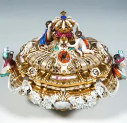Pamono Lidded Crown Tureen Meissen by Maria Josepha for Meissen Drüselkästchen, Austria><noscript><img width=