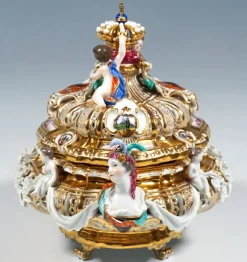Pamono Lidded Crown Tureen Meissen by Maria Josepha for Meissen Drüselkästchen, Austria><noscript><img width=