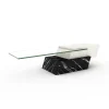 Pamono Lido Coffee Table in Black Marquina Marble and Natural Travertine by Joaquín Moll for Meddel