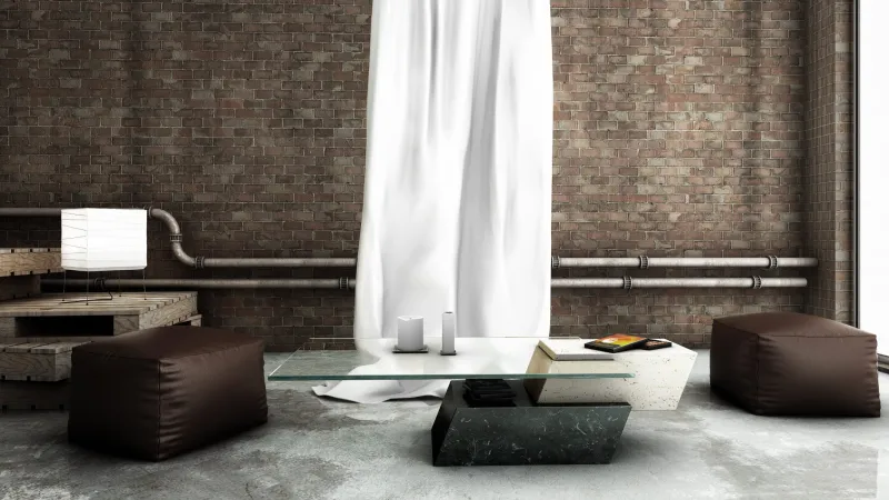 Pamono Lido Coffee Table in Black Marquina Marble and Natural Travertine by Joaquín Moll for Meddel