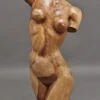 New Pamono Life Size Carved Female Torso, 1930, Walnut