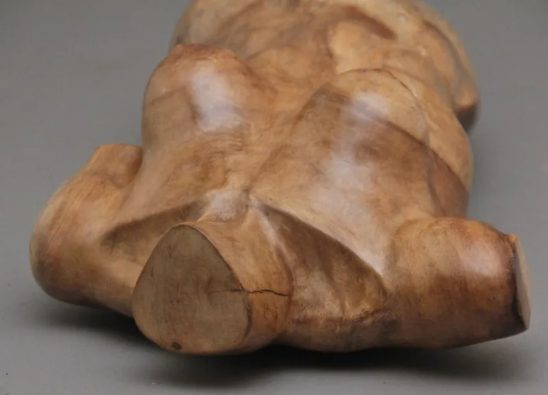 New Pamono Life Size Carved Female Torso, 1930, Walnut