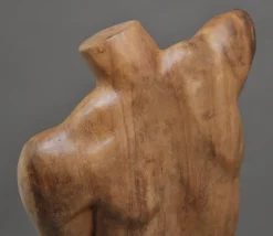 New Pamono Life Size Carved Female Torso, 1930, Walnut