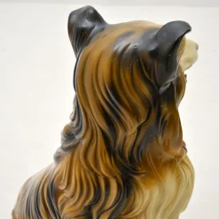 Pamono Life Size Collie Dog Ceramic Sculpture, 1960s