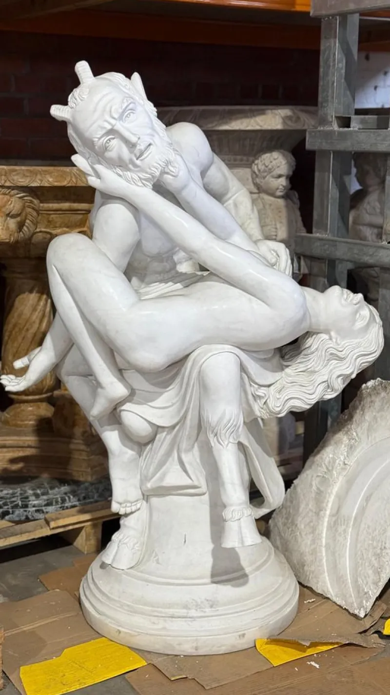 Online Pamono Life-Sized Sculpture of Greek God Pan, 20th Century, Marble