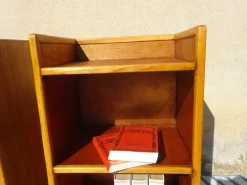 Outlet Pamono Light Wood Bedside Tables with Top Edges, 1990s, Set of 2