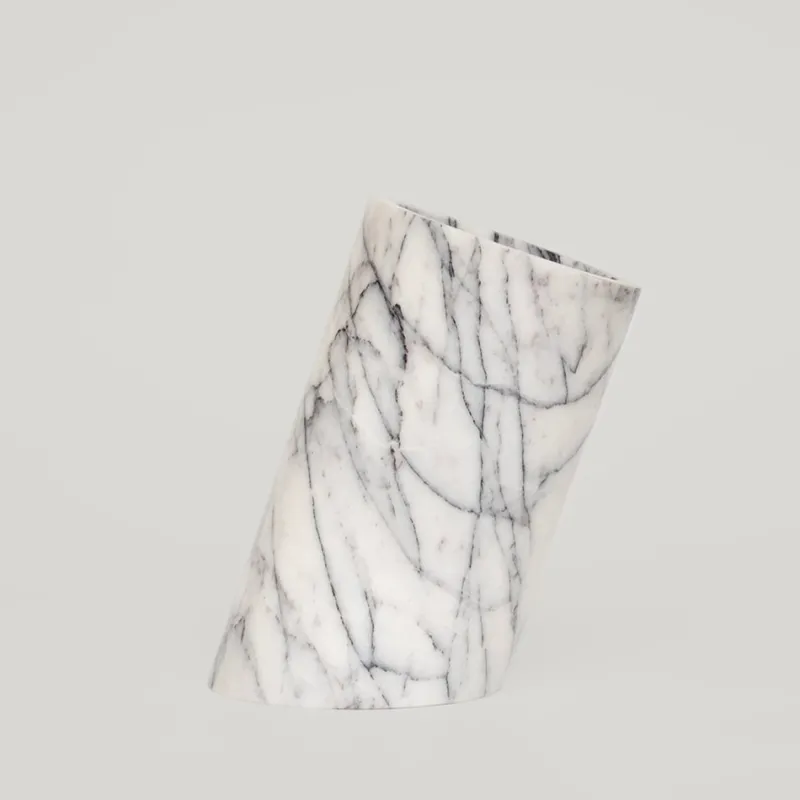 Pamono Lilac White Marble Angled Wine Cooler from Kiwano Concept> Tabletop|Ice Buckets & Wine Coolers